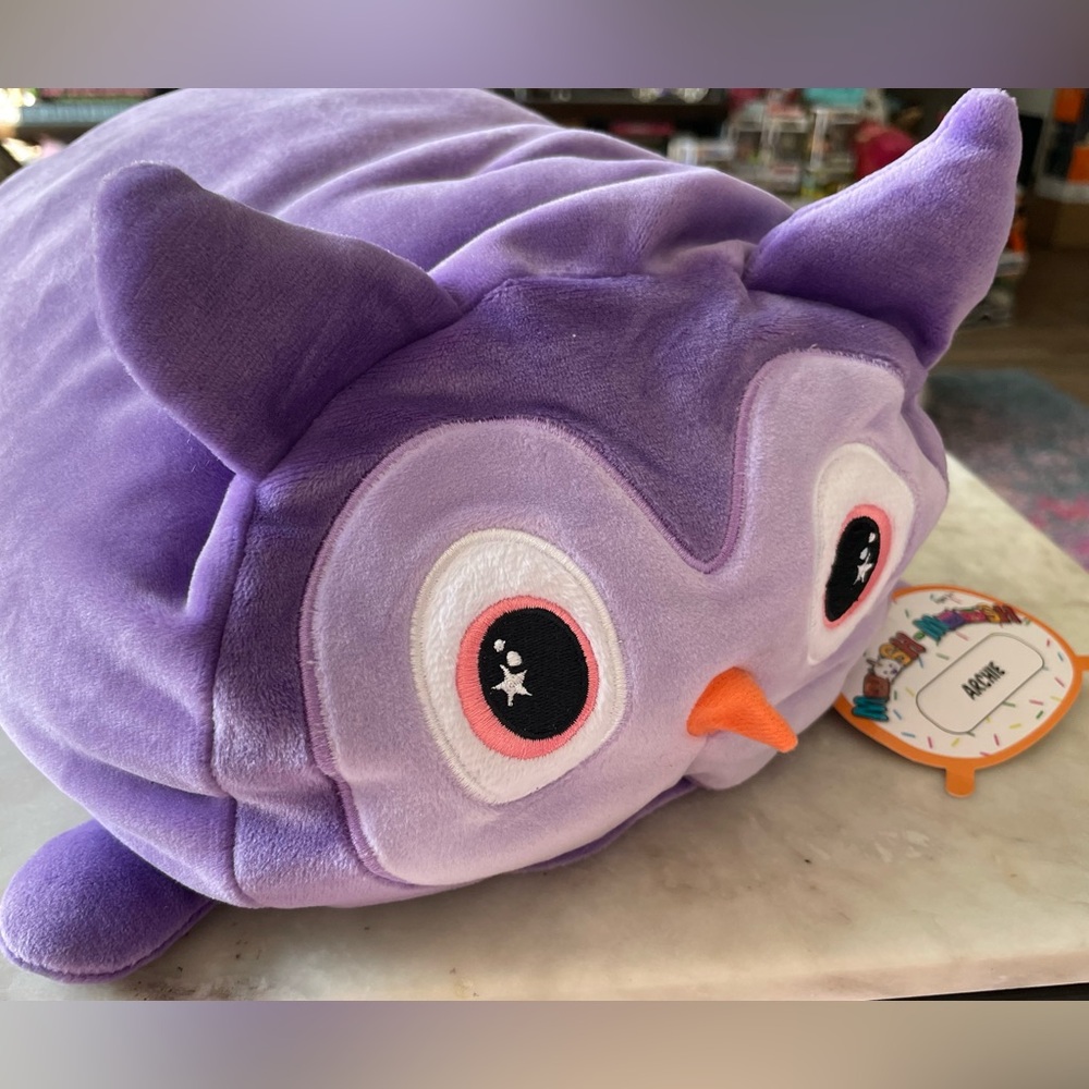 NWT - Moosh-Moosh Archie The Owl 8” purple plush toy from Spooky Series
